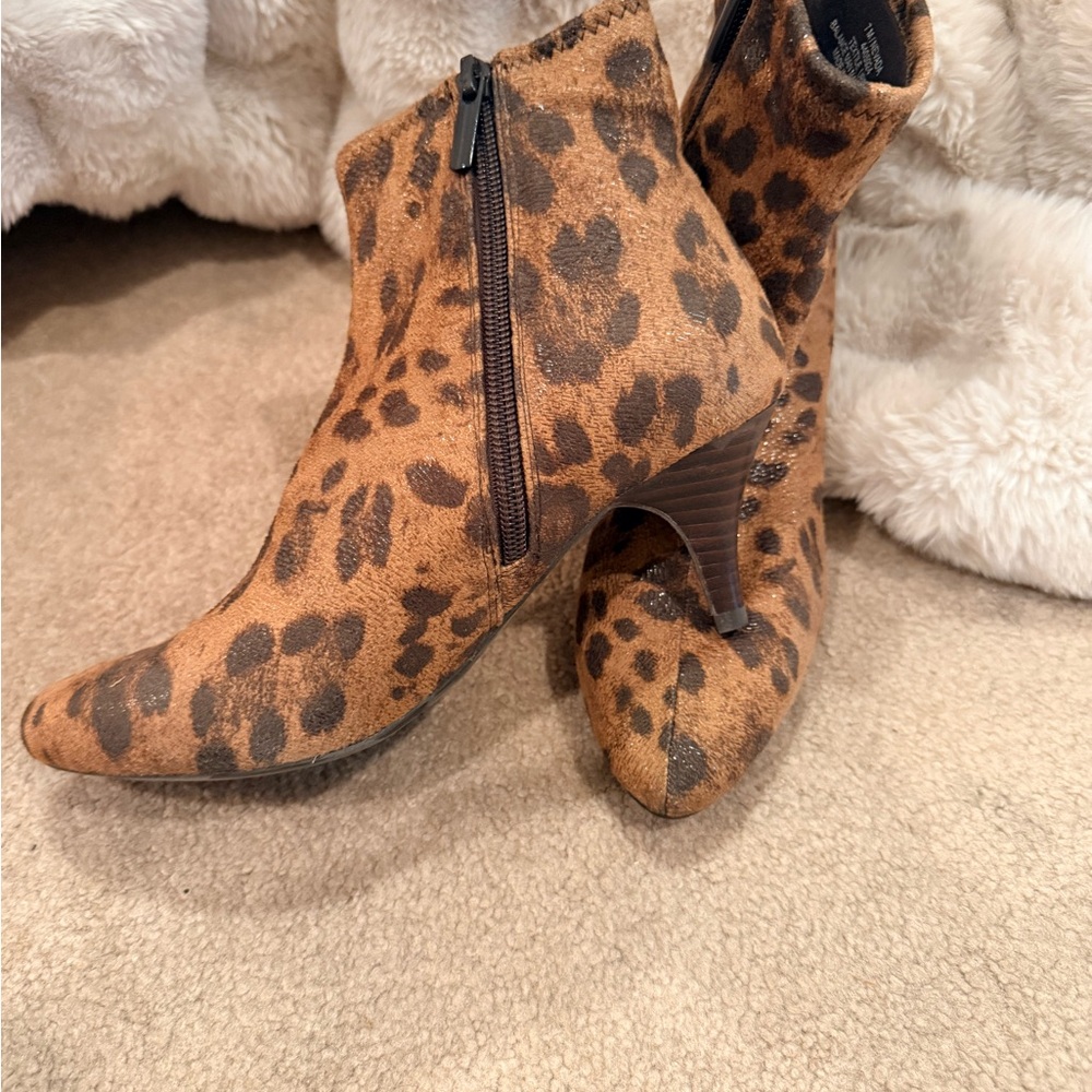 Impo Brown Leopard Ankle Booties
